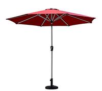 s 9ft/2.7m Large with Steel Pole Outdoor Garden Beach Sun Umbrella with Push Button Tilt Crank and 8 Sturdy Ribs