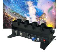 s à Confettis Électrique Lanceur portable, 4 jets électroniques, pour fêtes d'enfants, mariages, bars, karaokés, scènes, noir