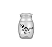 (S,always in My heart)Aluminum Alloy Memorial Pet Coffin Urn - Small Souvenir Urn
