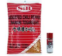 S&B Mélange japonais de 7 épices pimentées "Shichimi Togarashi" 300G en sachet - Aussi vendu avec flacon - Marque S&B (1 sachet + 1 flacon)