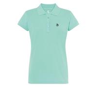 S&C - Polo Femme Manches Courtes Coton, Col 3 Boutons, Maille Piquée, Regular Fit, Color Unie, Casual, Conçu en Espagne, Coupe Légèrement Ajustée, Voir Guide, Vert (Verde Mar), M