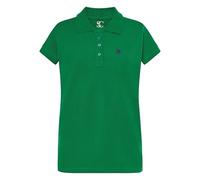 S&C - Polo Femme Manches Courtes Coton, Col 3 Boutons, Maille Piquée, Regular Fit, Color Unie, Casual, Conçu en Espagne, Coupe Légèrement Ajustée, Voir Guide, Vert Bouteille, M