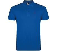 S&C - Polo Homme Manches Courtes 100% Coton Piqué, Coupe Classique, Casual, Couleur Unie, 3 Boutons, Conçu en Espagne, Regular Fit, Voir Guide, Bleu Roi, XXL