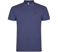 S&C - Polo Homme Manches Courtes 100% Coton Piqué, Coupe Classique, Casual, Couleur Unie, 3 Boutons, Conçu en Espagne, Regular Fit, Voir Guide, Denim, M