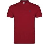 S&C - Polo Homme Manches Courtes 100% Coton Piqué, Coupe Classique, Casual, Couleur Unie, 3 Boutons, Conçu en Espagne, Regular Fit, Voir Guide, Rouge Grenat, XXL