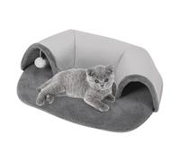 s Cat Cave Donut, tunnel de donut en peluche et chaud avec boule en peluche blanche, spacieuse cachette pour chats, condominium pour jouer et dormir, pour chats, grands, moyens et petits