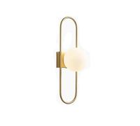 S-Cevada Applique Murale Moderne avec Globe en Verre Dépoli et Cadre Ovale Métallique, Lampe Murale Dorée ou Noire pour Chambre Salon Couloir (dorée)