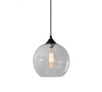 S-Cevada Suspension Boule de Verre Simple, Lampe Suspendue de Plafond Industrielle Vintage E27 Loft Bar, Mini Lustre à 1 Lumière pour Cuisine Salle à manger Chambre (Clair)