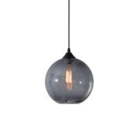 S-Cevada Suspension Boule de Verre Simple, Lampe Suspendue de Plafond Industrielle Vintage E27 Loft Bar, Mini Lustre à 1 Lumière pour Cuisine Salle à manger Chambre (Gris)