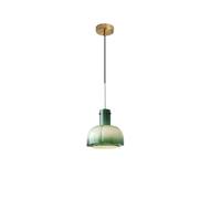 S-Cevada Suspension en Verre Moderne avec Abat-Jour en Forme de Pétale, Douille E27, Luminaire à Hauteur Réglable pour Îlot de Cuisine, Salle à Manger, Chambre, Salon, Café (vert)
