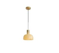 S-Cevada Suspension en Verre Moderne avec Abat-Jour en Forme de Pétale, Douille E27, Luminaire à Hauteur Réglable pour Îlot de Cuisine, Salle à Manger, Chambre, Salon, Café (beige)