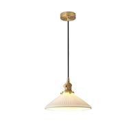 S-Cevada Suspension Industrielle Vintage en Céramique 23cm Blanc Lampe Suspendue avec Douille en Métal pour Chambre Île de Cuisine Salon Couloir Salle à Manger