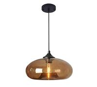 S-Cevada Suspension Industrielle Vintage Ronde en Verre Coloré, Lampe Suspendue au Plafond Retro Loft Bar E27, Lustre Pour Cuisine Salle À Manger Chambre (Marron)