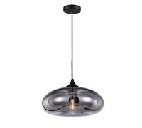 S-Cevada Suspension Industrielle Vintage Ronde en Verre Coloré, Lampe Suspendue au Plafond Retro Loft Bar E27, Lustre Pour Cuisine Salle À Manger Chambre (Argent)