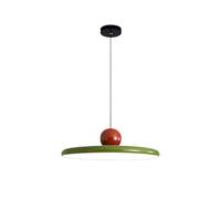 S-Cevada Suspension Moderne 40cm LED Luminaire Dimmable Lampe Suspendue en Métal Vintage avec Douille Colorée pour Chambre Îlot de Cuisine Salon Couloir Salle à Manger (Rouge+Vert)