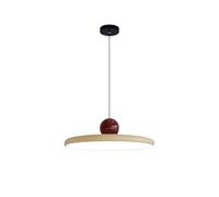 S-Cevada Suspension Moderne 40cm LED Luminaire Dimmable Lampe Suspendue en Métal Vintage avec Douille Colorée pour Chambre Îlot de Cuisine Salon Couloir Salle à Manger (Rouge+Beige)