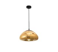 S-Cevada Suspension Moderne Or rose en Verre 30cm Lampe Suspendue Sphérique Luminaire Intérieur pour Salle à Manger Îlot de Cuisine Chambre Couloir Bar (Or)