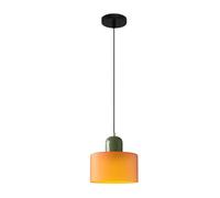 S-Cevada Suspension Verre Coloré Petite Moderne Réglable pour Chambre Îlot de Cuisine Salon Couloir Salle à Manger Luminaire (Orange)