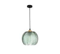 S-Cevada Suspension Vintage en Verre Vert 15cm Lampe Suspendue Boule Luminaire Intérieur pour Salle à Manger Cuisine Îlot Chambre Couloir Bar (Vert, 25cm)