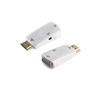 S/CONN 10-01001 changeur de genre de câble HDMI Type A (Standard) VGA (D-Sub) + 3.5mm Blanc