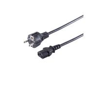 S/CONN 60006-G : Câble d'alimentation 1.8m, CEE 7/7 mâle - Coupleur C13 femelle, Noir, 230V, Conducteurs cuivre 0.75mm²