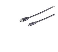 S-Conn 77143-1.8 câble USB 1,8 m USB A USB C Noir - Câbles USB (1,8 m, USB A, USB C, 2.0/3.0 (3.1 Gen 1), 480 Mbit/s, Noir)