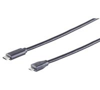 S-Conn 77145-1.8 1.8m USB C Micro-USB B Mâle Mâle Noir Câble USB (77145-1.8)