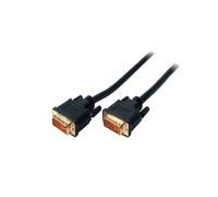 S/CONN Câble DVI-D 2m Noir - Connecteur DVI-D Mâle/Mâle, Dual-Link, Contacts Or, AWG30, Cuivre, Plug and Play