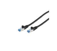 S/CONN Câble Réseau 75711-0.5S Noir 0.5m Cat6a S/FTP (S-STP) RJ-45 Mâle/Mâle Contacts Or, 26/7 AWG, 500 MHz, PVC