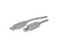 S/CONN Câble USB 2.0 A vers USB 2.0 B, 1.8m, Gris, Connecteurs Mâle/Mâle, 480 Mbit/s, Contacts Nickel, Réf: 77022