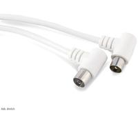 S/CONN maximum connectivity Câble d'antenne, 100% blindé, connecteur coaxial coudé sur connecteur coaxial coudé, compatible BK, > 80 dB, blanc, 2,5m (80083-32)