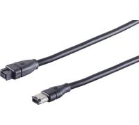 S CONN maximum connectivity Câble de connexion FireWire, câble IEEE 1394B, 9 pôles mâle vers 1394A 6 pôles mâle, 5,0m (77325)