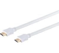 S/CONN maximum connectivity Câble de connexion HDMI-HDMI A mâle vers HDMI A mâle, contacts dorés, ULTRA HD, 3D, HEAC, blanc avec gaine en nylon blanc basse densité, 7,5m (77477-WLDN)