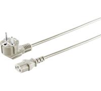S/CONN maximum connectivity Câble de raccordement au réseau, fiche à contact de protection 90° sur prise pour appareils froids, 230 V pour appareils froids, CEE7/7-C13, VDE, gris, 5,0m (60006-5GR)