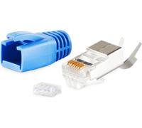S/CONN maximum connectivity Connecteur modulaire réseau RJ45 SET pour câble de pose jusqu'à AWG 23, connecteur avec décharge de traction, aide à l'insertion et douille, bleu UE 1 (72067-B)