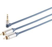 S/CONN maximum connectivity Home Cinéma Fiche métallique chromée à angle droit 3,5 mm et 2 fiches métalliques chromées à angle droit, contacts dorés, SLIM LINE
