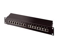 S/CONN maximum connectivity Panneau de brassage CAT 6A 19" 1HE, noir, 16 ports