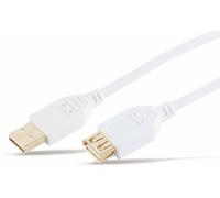 S/CONN maximum connectivity Rallonge USB High Speed 2.0, A mâle vers A femelle, contacts dorés, USB 2.0, blanc, 1,8m (77122-W)