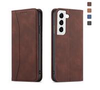 S.Dawezo Coque Samsung Galaxy S22 5G, Coque magnétique en Cuir PU avec Fonction Support Pliant Portefeuille magnétique pour Samsung Galaxy S22, Caffè