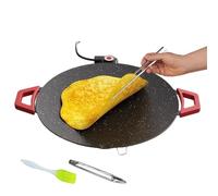s De Cuisson Électriques,de Cuisson Portable Antiadhésive,Grill Rond à Steak avec Pinceau à Huile et Pinces de Barbecue | Pour Cuisine Petit-Déjeuner Steak Pancake Burger