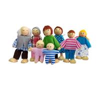 s De Famille En Bois - 8 Pièces Pliable Fitend, Miniature Doll House Set, Fun Educational Toys With Safe Cendables Design | Ensemble De Jeu Imaginatif Pour L'école Préscolaire Pour Les Filles Po