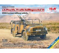 S. E. Pkw Kfz.70 With Zwillingssockel 36, WWII German Military Vehicle 1:3 5