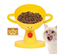 S Élevé pour la nourriture pour chats - Pour animaux de compagnie avec angle d'inclinaison de 15° à 60° en forme de trophée et 5 niveaux de hauteur, plateau d'alimentation pour animaux de compagnie en