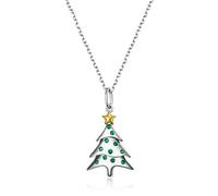 S Ensemble d'arbre de Noël Blanc Minimaliste avec Un Pendentif Vert Nano sans chaîne de Noël Noël