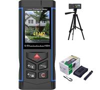 S.Fine Télémètre Laser 100m avec Caméra 6X, Précision ±2mm, Niveau Électronique, Angle en Temps Réel, Mesure de Distance Intérieure et Extérieure, Trépied Inclus
