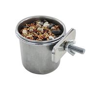 S/for M/L/XL Acier Inoxydable Pet Perroquet Nourrir Cage à Eau Bol à Suspendre Anti-retournement Tasse Oiseaux Aliments Fournitures pour Chiots Corde de Paille Tissée à la Main Nid d'Oiseaux