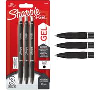 S-Gel Gel Pens Medium Point (0.7mm) Black Ink Pack Of 3