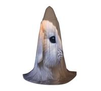 S Halloween Cape à capuche imprimé lapin pleurer pour adultes - Accessoire de costume unisexe pour fêtes, carnavals, et plus encore