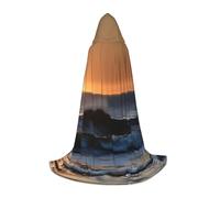 S Halloween Cape à Capuche Unisexe Dernier Soleil de Vagues Imprimé Complet pour Fête, Carnaval et Expositions Comic