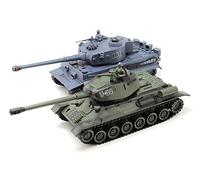 s-idee® 01919 99824 Char de Bataille 1:28 German Tiger T-34 avec système de Combat Infrarouge intégré 2,4 GHz RC R/C Char télécommandé, réservoir, véhicule à chenilles 1:24